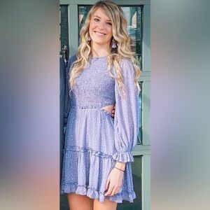 EUC Women’s Fourteenth and 9th Grayish Lavender Long Sleeve Dress Size Small